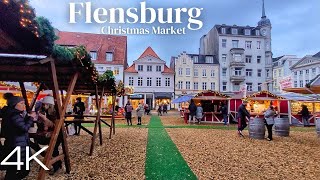 Flensburg Germany Christmas Market and City WalkingTour  4k Ultra HD [upl. by Llenwad]