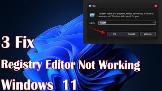 Registry Editor Not Working On Windows 11  3 Fix How To [upl. by Ravahs]