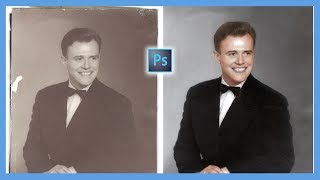 How to Repair and Colorize Old Photos Adobe Photoshop CC Tutorial [upl. by Aniroc]