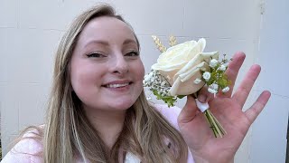 How to make a buttonhole  EASY wedding flower tutorial [upl. by Laurena]