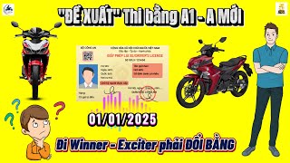 “ĐỀ XUẤT” Thi bằng lái xe hạng A1  A từ 01012025 ▶️Đi xe Winner X amp Exciter thi BẰNG gì 🔴TOP 5 [upl. by Ardnola]