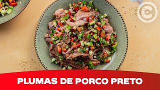 Receita Fácil de Plumas de Porco Preto [upl. by Drofniw]