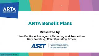 ARTA  ASET Retirement Benefits Webinar 2022 [upl. by Rogers776]