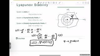 Lecture 10  Lyapunov Stability Criteria and LaSalles Stability Theorem [upl. by Anaujik]