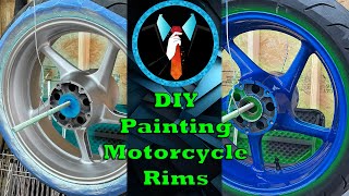 DIY Painting Motorcycle Rims [upl. by Hgierb658]