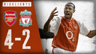 HENRY WITH A WORLDIE  Arsenal 42 Liverpool  Highlights  April 9 2004 [upl. by Allix]