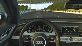 City Car Driving Audi A8 D4 Facelift 40TFSI 280kmh on Autobahn amp FLY CRASH [upl. by Lienhard]