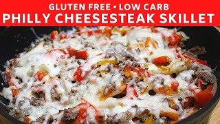 GLUTEN FREE LOW CARB PHILLY CHEESESTEAK SKILLET  Steak umms Recipe Idea [upl. by Sallyann146]