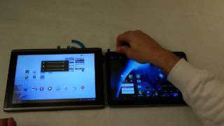 Acer Iconia Tab vs Galaxy Tav 10v test schermo e multimedia ITA [upl. by Trebbor]