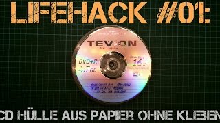 ✔LIFE HACK 01  CD DVD HÜLLE aus Papier ohne Tesa [upl. by Occer]