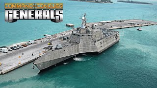 Naval USA 1 vs 3 Naval China MOD LIGHT OF FIVE STARS CampC Generals Zero Hour [upl. by Donny549]