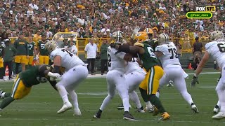 Rashan Gary Three Sacks Against the Saints With Radio Call [upl. by Seagrave]