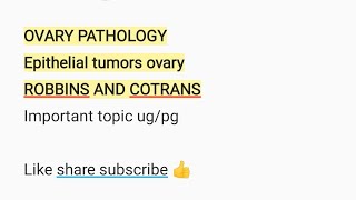 Pathology of ovary part 2 DrMithila Bisht [upl. by Eissirhc]