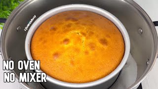 HOW TO MAKE CAKE WITHOUT AN OVEN AND A MIXER STEP BY STEP TUTORIAL [upl. by Nelg741]