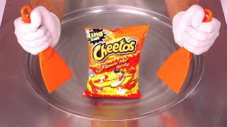 ASMR  Cheetos Flamin Hot Ice Cream Rolls  how to make flaming hot spicy crunchy Chips to Ice Cream [upl. by Cindie]