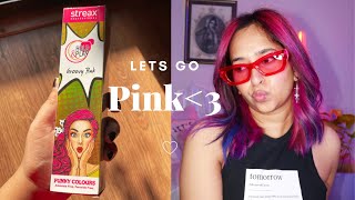 How I Coloured My Hair at Home  Streax Groovy Pink Hair  Easy amp Quick [upl. by Thedrick634]