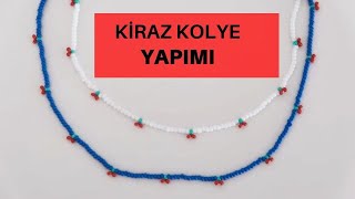 DIY Çok Kolay Kiraz Kolye Yapımı  Cherry Necklace [upl. by Elleirb]