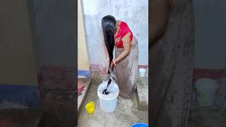 Long hair cleaning in fresh water 💆🏻‍♀️ shorts trending hairstyle haircare haircare youtube [upl. by Aurea]