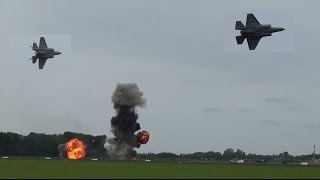 Massive DUTCH AIR FORCE DISPLAY to introduce F35 at Luchtmachtdagen 2016 [upl. by Yeniar987]