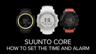 Suunto Core  How to set the time and alarm [upl. by Johanna]