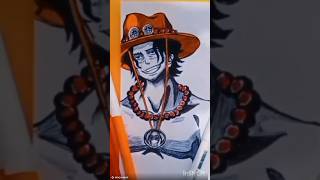 Drew Ace from One piece onepiece art draw luffy ace [upl. by Malynda]