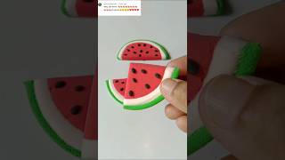 Super clay watermelon 🍉shorts diy clay art howtomakeclaywatermelon [upl. by Fidole]