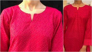 Beautiful Neck Design Cutting and Stitching  Kurti Front Neck Design  Creative Piping Neck Design [upl. by Virge595]