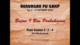 Renungan PJJ GBKP Minggu Ini Tgl 6  12 Oktober 2024 [upl. by Tessie]