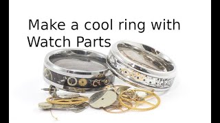 Making a ring with vintage watch parts Wood lathe ring project [upl. by Ahsehat]