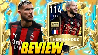 BEST LB IN FIFA MOBILE 22 114 UTOTS THEO HERNANDEZ PLAYER REVIEW amp GAMEPLAY UTOTS 114 THEO REVIEW [upl. by Pulling768]