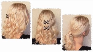 Waterfall braid hairstyles with curls for long hair Flechtfrisur mit locken für lange haare [upl. by Earleen]