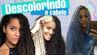 COMO DESCOLORIR CABELO CACHEADO  DO PRETO AO BRANCO descolorindocabelocacheado [upl. by Butch]