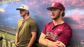 FSU Baseball  James Tibbs Brennen Oxford on seriesclinching win over Miami [upl. by Jim69]