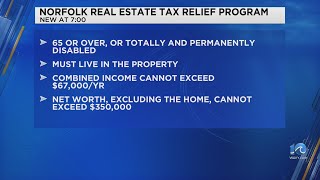 Norfolk offering real estate tax relief for those who are eligible [upl. by Suriaj454]