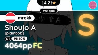 osu Hypo  142★ mrekk FCed Shoujo A plambob DT [upl. by Eltsyrk]