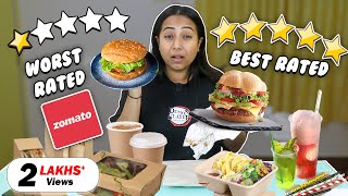 Eating Zomatos BEST rated vs WORST rated Food  Food Challenge [upl. by Leterg]