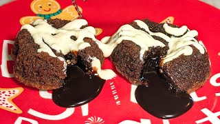 Chocolate Mint Molten Lava Cake  5 ingredient One Bowl No Mixer Oil Free  Quick and Easy Recipe [upl. by Shushan160]