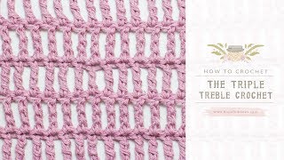 How To Crochet A Triple Treble Crochet UK Terms  Easy Tutorial by Hopeful Honey [upl. by Damle]