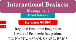 8 Regional Economic Integration  EU NAFTA ASEAN SAARC BRICS level of regional integration IBM [upl. by Bloomer164]