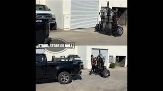 Stand Store or Roll 3 Rail Ride Up Motorcycle Trailer [upl. by Munsey804]