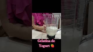 Gelatina de yogurt de 🍓 recetas gelatinas recetasfaciles resposteria cocina [upl. by Nosahc]