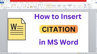 How to Insert Citations in Microsoft Word [upl. by Romola]