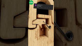 Locking and unlocking antique wooden padlock idea [upl. by Earahc]