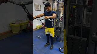 Cable front raises with bar💯🙌🏻youtube youtubeshorts shoulderworkout frontraises [upl. by Aniara]