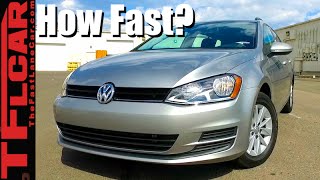 2016 VW Golf Sportwagen TSI 060 MPH Review [upl. by Joshuah]