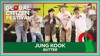 Jung Kook Performs BTS Song Butter  Global Citizen Festival 2023 [upl. by Nosreve]