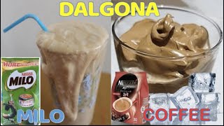 How to make Milo Dalgona without mixer no coffee at homeand with mixer [upl. by Nillek]