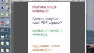 corelde sayfayı pdf yapma nasıl olur [upl. by Onitram]