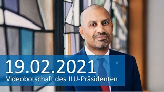 Statement von JLUPräsident Prof Dr Joybrato Mukherjee 19022021 [upl. by Yssep]