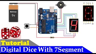 How to make Arduino based Digital Dice With 7 Segment Display  How to use 7 segment display [upl. by Akcebar423]